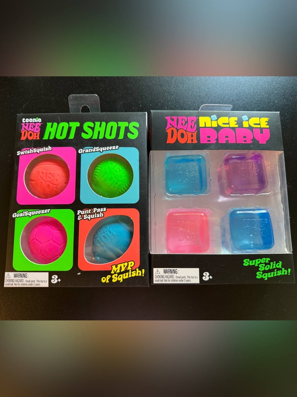 2 New NeeDoh 4pks Hot Shots & Nice Ice Baby Basketball Soccer Squishy Fidget Toy